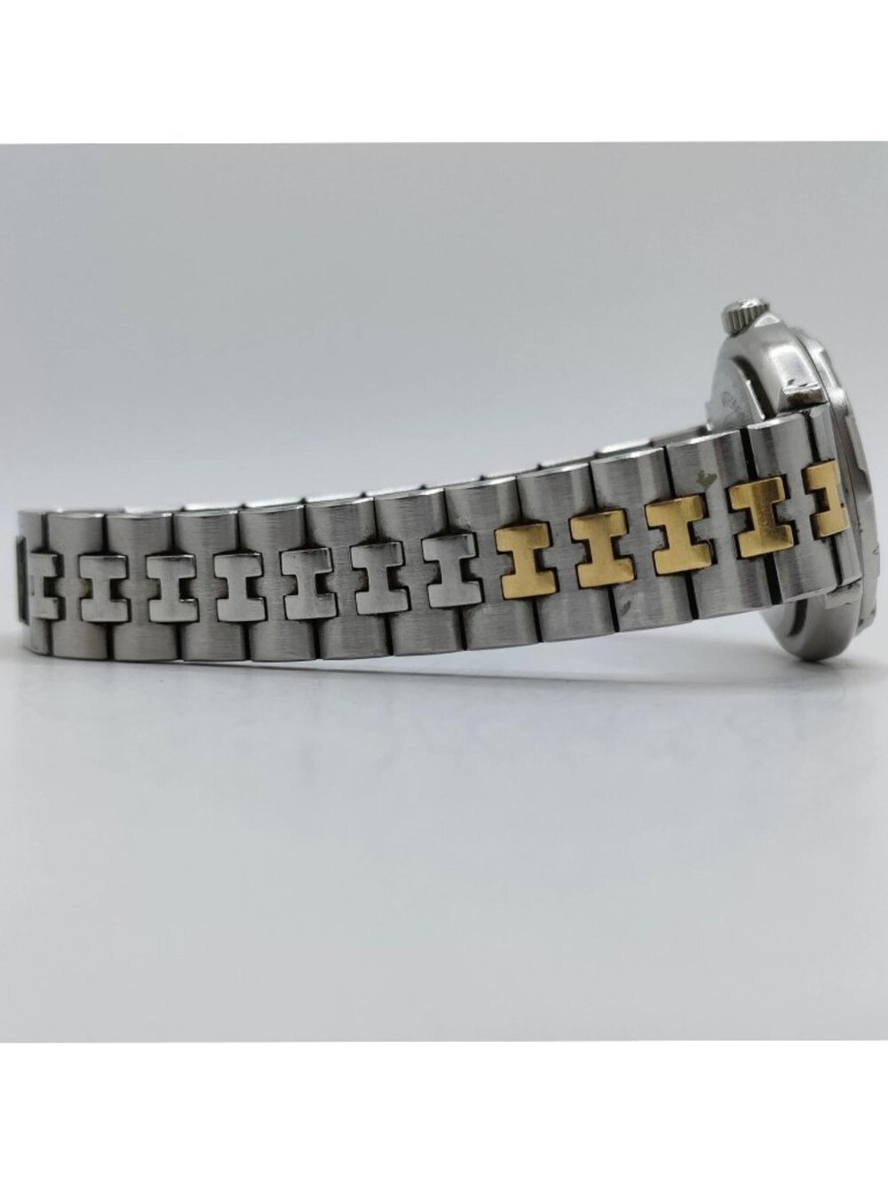 Authentic Hermès Clipper Two-Tone Gold & Silver Quartz Watch Date Women's Luxury - Picture 7 of 12